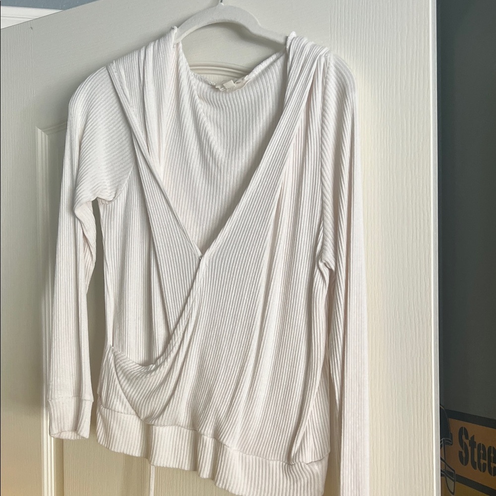 White Ribbed Women's Top